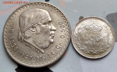Мексика 1 песо 1947, Португалия 100 рейс 1910 ФИКС до 17.01 - IMAG0131_2