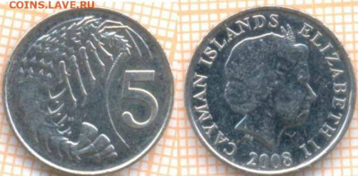 Каймановы острова 5 центов 2008 г., до 23.01.2021 г. 22.00 п - Каймановы 5 центов 2008 1415