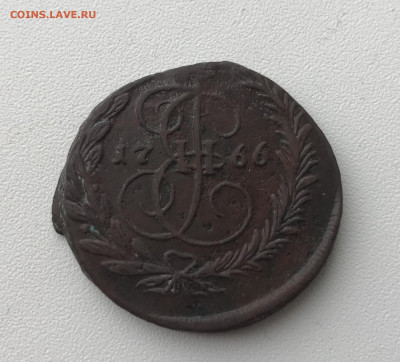 2 копейки 1766 г ЕМ - 2EFD5655-E736-4520-BFB1-4D60EEBB0199
