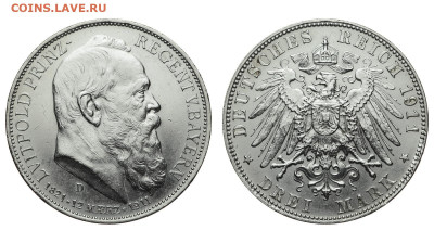 Бавария. 3 марки 1911 г. Регент. До 19.01.21. - Р510.JPG