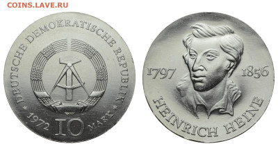 ГДР. 10 марок 1972 г. Гейне. До 19.01.21. - Р521.JPG