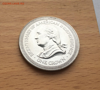 Крона Шайба Остров Мэн 1 крона 1976 Джордж Вашингтон - IMG_0192.JPG