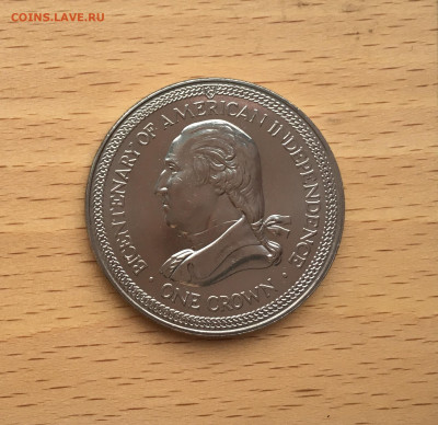 Крона Шайба Остров Мэн 1 крона 1976 Джордж Вашингтон - IMG_0189.JPG