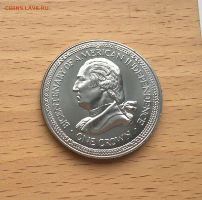 Крона Шайба Остров Мэн 1 крона 1976 Джордж Вашингтон - IMG_0190.JPG