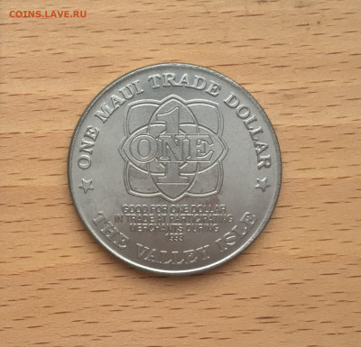 Гавайские острова 1 торговый доллар 1993 Рыба Кит Фауна - IMG_0797.JPG