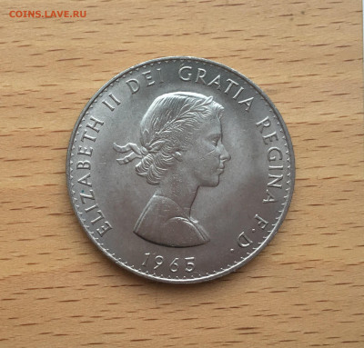 Крона Шайба Великобритания 5 шиллингов 1965 Черчилль - IMG_0538.JPG