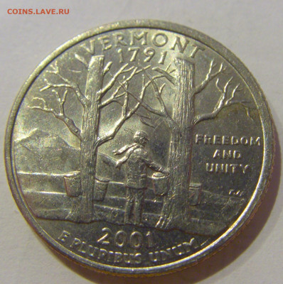 25 центов 2001 Вермонт США №1а 25.01.2021 22:00 М - CIMG7053.JPG