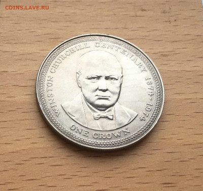 Шайба Остров Мэн 1 крона 1974 100 лет Уинстон Черчилль - IMG_0319.JPG