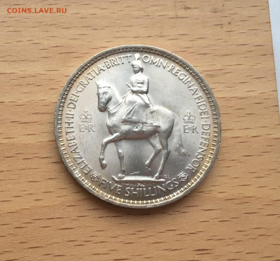 Крона Шайба Великобритания 5 шиллингов 1953 Коронация - IMG_0328.JPG