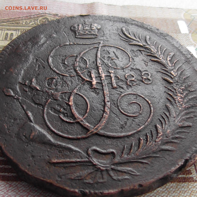 5 копеек 1788ММ перечекан с 10 копеек 1762 - Без имени-2