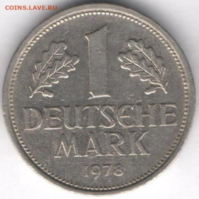 Германия 1 марка 1978г - 1 марка1978а