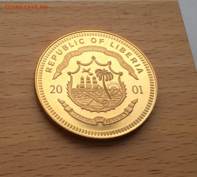 Крона Шайба Либерия 5$ долларов 2001 Экю Proof Пруф - IMG_9808.JPG