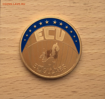 Крона Шайба Либерия 5$ долларов 2001 Экю Proof Пруф - IMG_9797.JPG