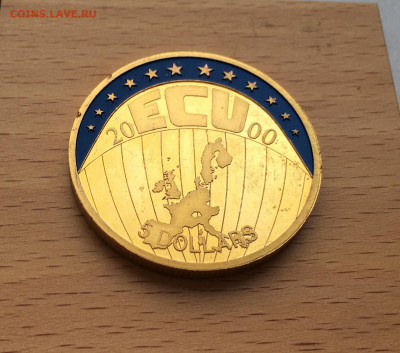 Крона Шайба Либерия 5$ долларов 2000 Экю Proof Пруф - IMG_9827.JPG