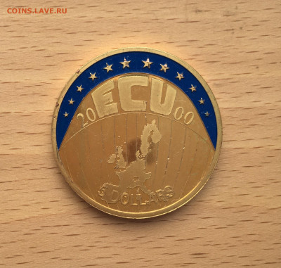 Крона Шайба Либерия 5$ долларов 2000 Экю Proof Пруф - IMG_9823.JPG