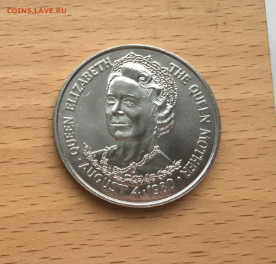 Крона Шайба Тристан-да-Кунья 25 пенсов 1980 80 лет Королеве - IMG_0619.JPG