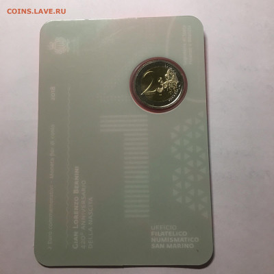 Сан-Марино 2019г 2 Евро "Бернини" блистер - image-28-08-20-07-41