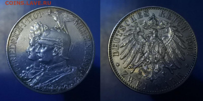 С 1 рубля Пруссия 2 марки 1901г Династия  до 29.01 22-00 мск - O74TcBb-O6s