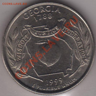 4 доллара 1999 Джорджия до 05.10.11 21-00 - США четвертак 1999 4 а