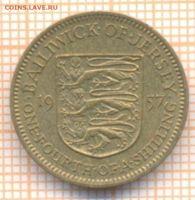 4 шиллинга 1957 г., до 1.02.2021 г. 22.00 по Москве - Джерси 1 четв шиллинга 1957 2633