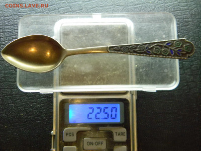 серебряная чайная ложечка эмаль 875 пр - Изображение 8782