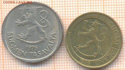 Финляндия 1 марка 1976,1995 г., до 2.02.2021 г. 22.00 по Мос - Финляндия 1 марка 1995 1976 2493а