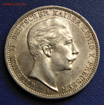 3 марки 1911 года MS 63 Пруссия - 3 марки 1908