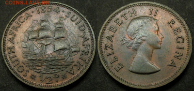 Британская Южная Африка Полпенни 1954 Елизавета Отл! до 3.02 - SAfrica_1-2d_1954