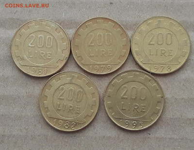 5 монет Италии 200 лир 1978-1995 - 1.2