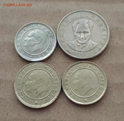 4 монеты Турции 5,10,25 куруш 2005-2014 - 5.5