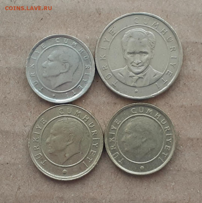 4 монеты Турции 5,10,25 куруш 2005-2014 - 5.6