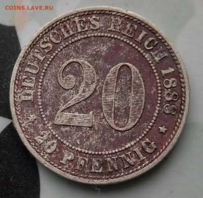 Германия 20 пфеннигов 1888 под очистку до 22-00 02.02 - IMAG0238_2