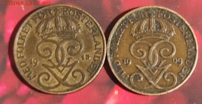 Швеция 5 эре, 2 эре, 1эре . 1909-1950 фикс. - IMG_20210131_164215_1