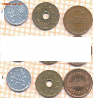 Япония 3 монеты , фикс 3 монеты - Япония 3 монеты1 фикс 894