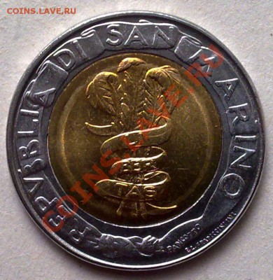 - БИМ - Сан-Марино 500 лир 1995 ФАО 10.10 21.00 - С-М 500 лир 1995-2