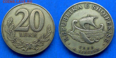 Албания - 20 леков 2000 года (Галера) до 7.02 - Албания 20 леков, 2000