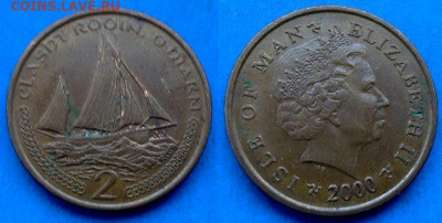 Остров Мэн - 2 пенса 2000 года (Парусник) до 7.02 - Остров Мэн 2 пенса, 2000 февраль