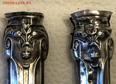 Серебро 84 пр. Ручки от ножей 2 шт.как лом 46  гр. - 553B578C-DB61-4A09-AB6C-71D853D9A448