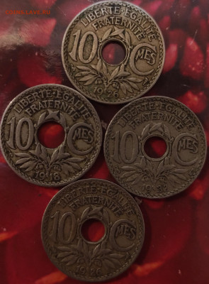 Франция 10франков, 50 ,20, 10,5 сантимов 1918-1962 фикс. - IMG_20210202_205203