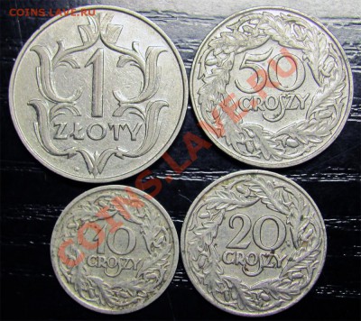 C76 Польша 1 зл., 50 гр., 20 гр., 10 гр. 1923-29 до 10.10 - C76b Poland 1 zl , 50g 20g 10g_1 