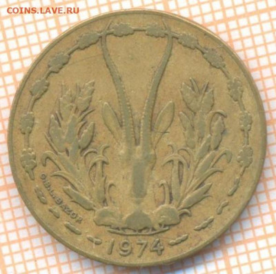 Западная Африка 10 франков 1974 г., до 9.02.2021 г. 22.00 по - Западная Африка 10 франков 1974 2663