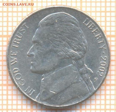 США 5 центов 2002Р г., до 11.02.2021 г. 22.00 по Москве - США 5 центов 2002 2685