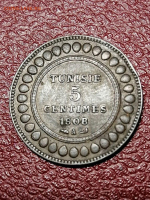 5 сантимов 1908г.,Тунис до 22.00 мск 10.02.2021г. - 9qASOXZ