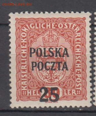 Польша 1919 1м* надпечатка  25 до 13 02 - 126