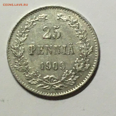 25 пенни 1909 год, aUNC - image-09-02-21-08-08-1