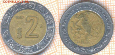 Мексика 2 песо 1997 г., до 17.02.2021 г. 22.00 по Москве - Мексика 2 песо 1997 1106