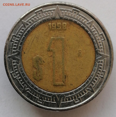 1 песо 1998 г. МЕКСИКА до 15.02.21 в 22:00 МСК - IMG_20210121_224026