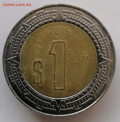 1 песо 2016 г. МЕКСИКА до 15.02.21 в 22:00 МСК - IMG_20210121_223900