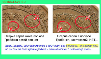 1 копейка 1925 редкая - 1 копейка 1924-25 аверсы