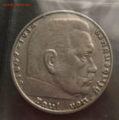 2 рейхсмарки 1936 года Е, Гинденбург - photo_2021-02-15_07-53-10